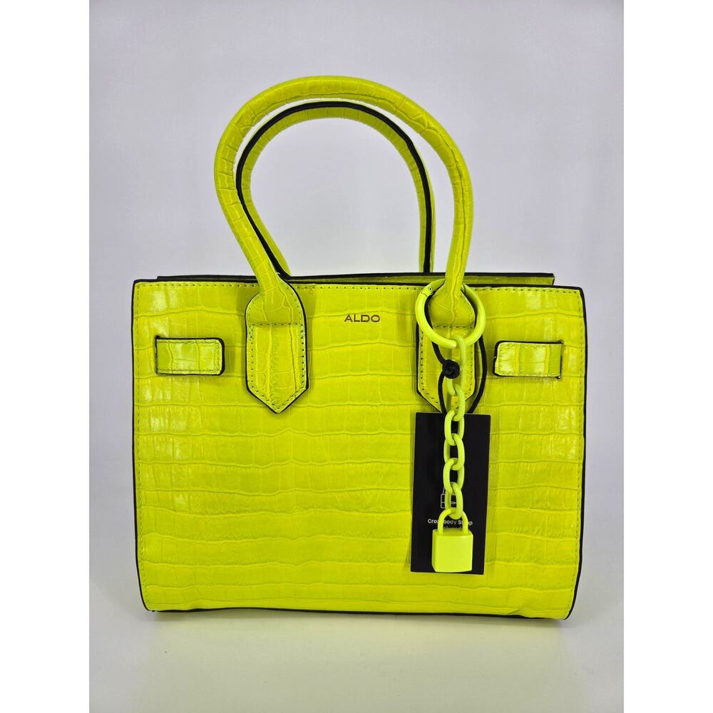 NEW ALDO Olaoma Neon Lime Green Yellow Handbag Crossbody Monotone